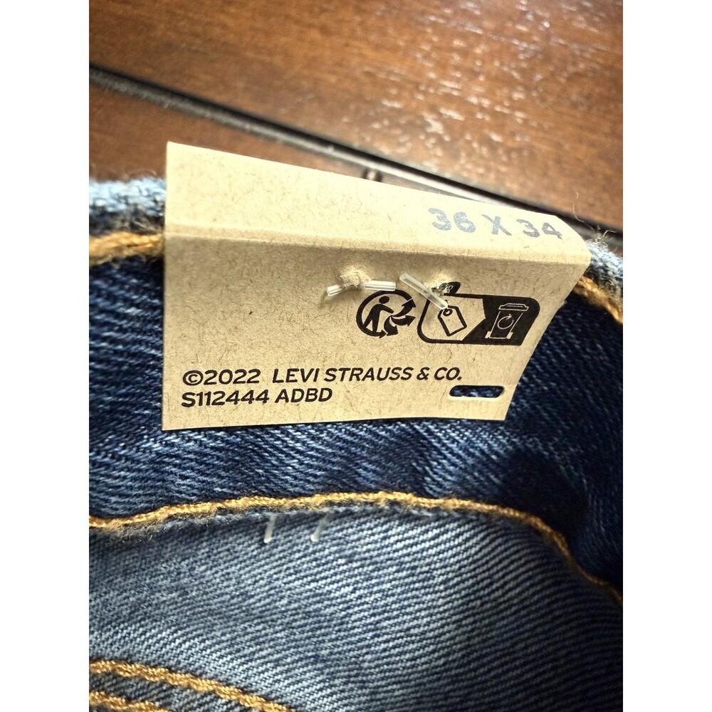 🔥NEW -LEVI’S LEVIS 505 Men’s 36 X 34 Blue Straight Regular Fit Denim Jeans NWT - Picture 5 of 7
